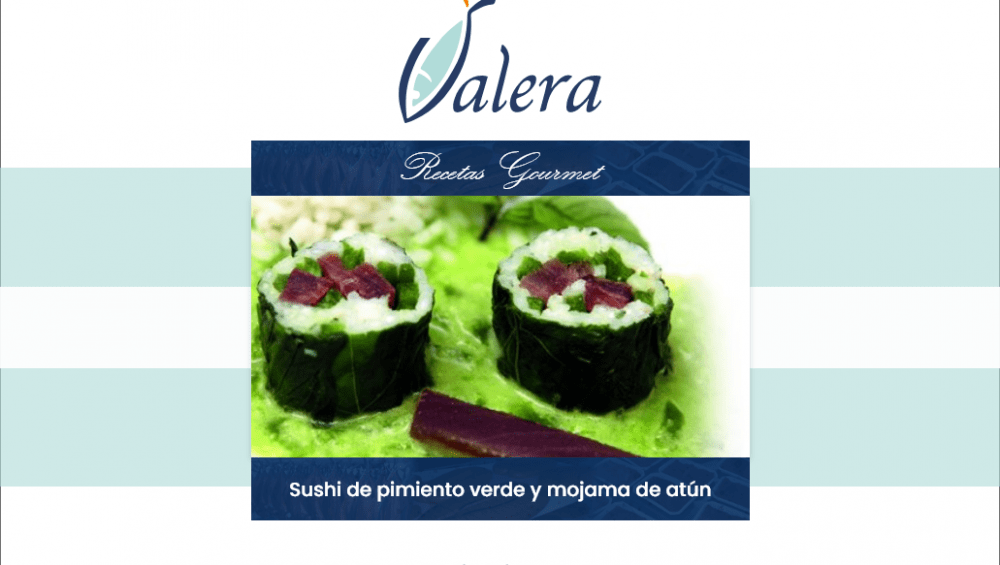 Sushi de pimiento verde y mojama de atún